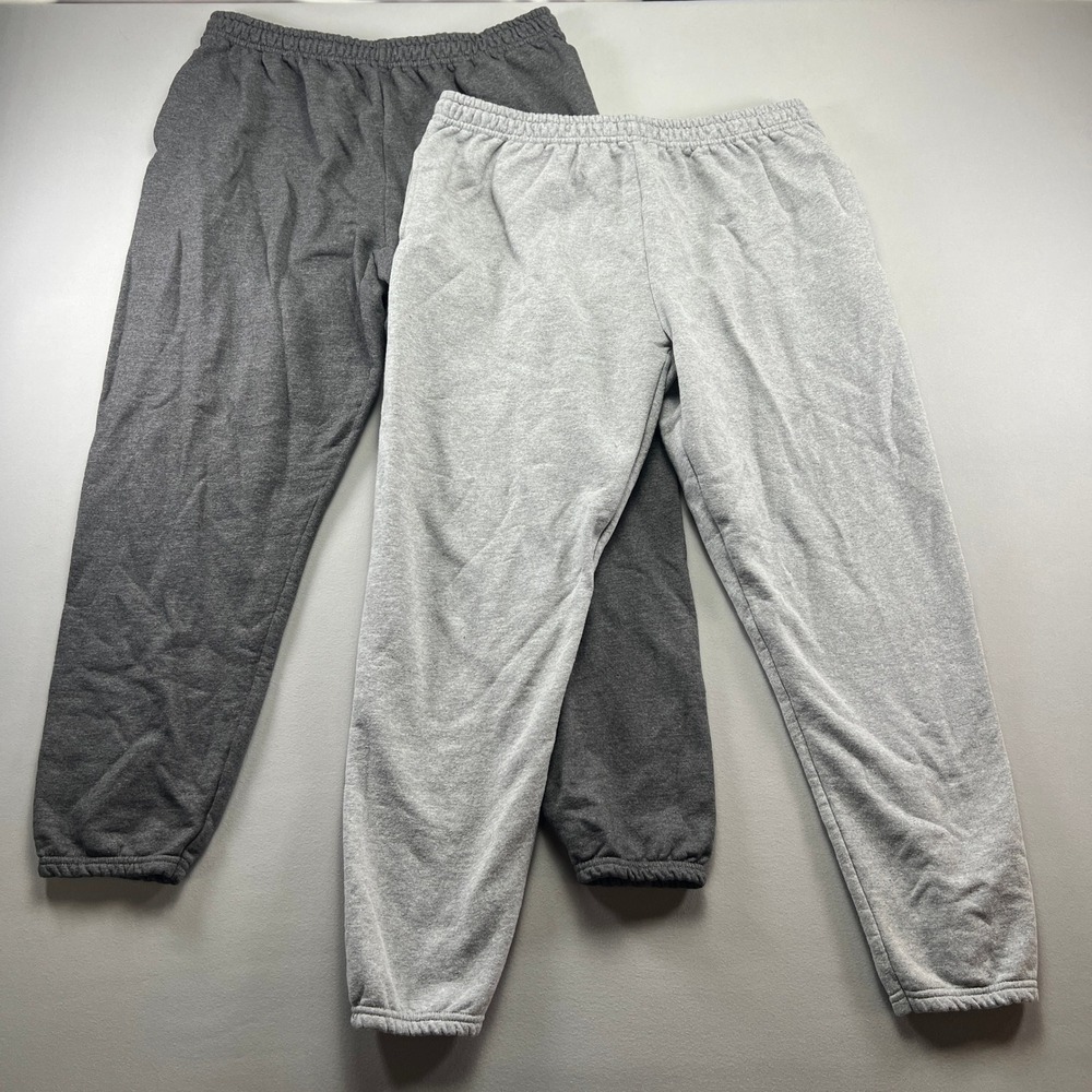 Lot Of 2 Athletic Works Sweatpants Mens Large 36-38 Multicolor Fleece Lined Gym